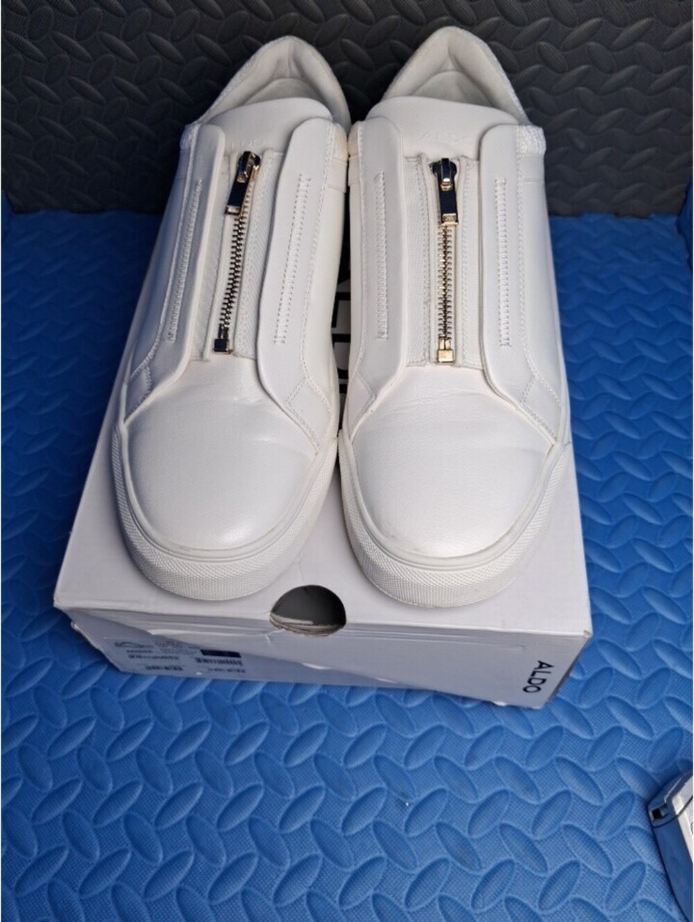 Men's ALDO Xander White Slip Ons Zip Up Size 12